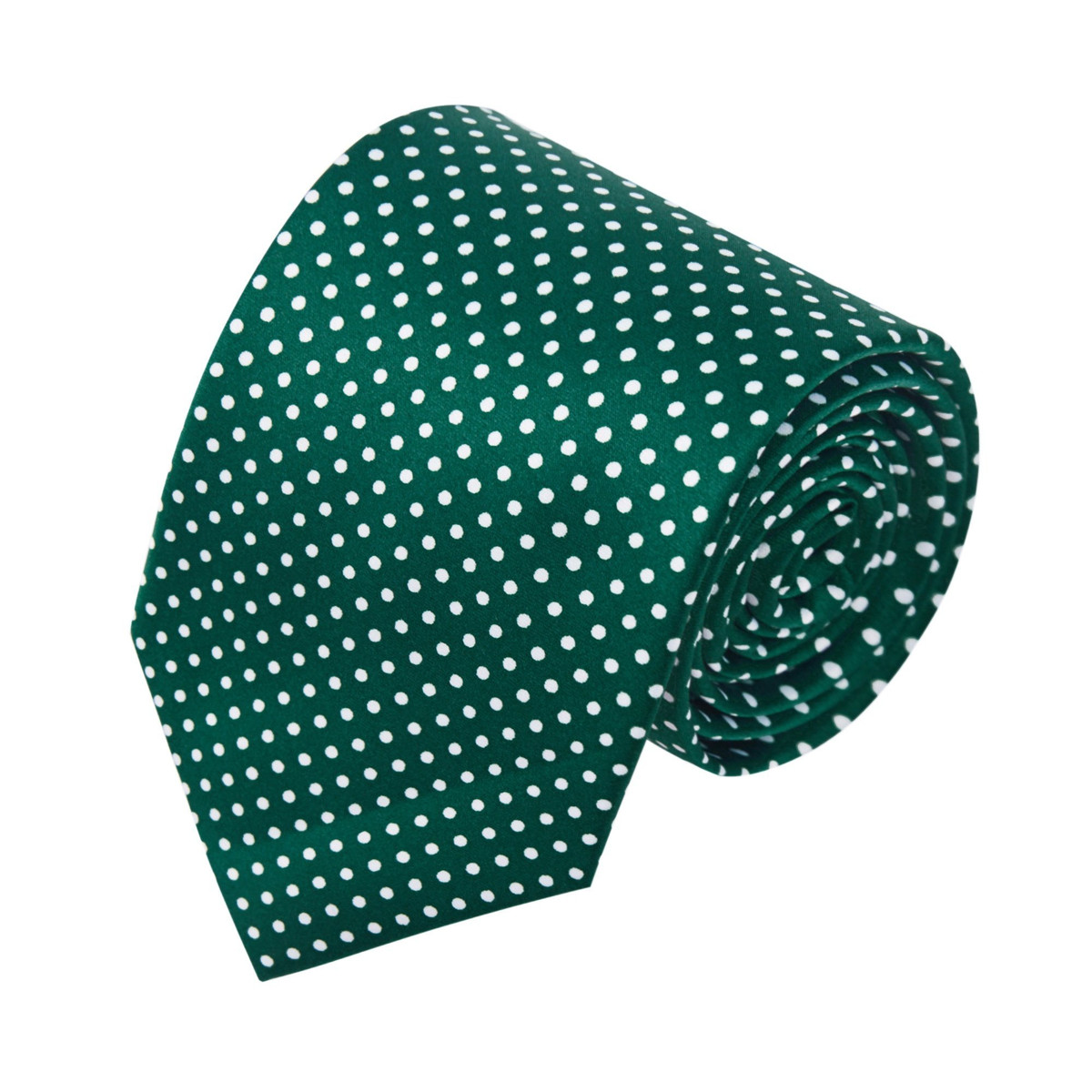 Polka Dot Print Men's Polka Dotted Tie - Forest Green