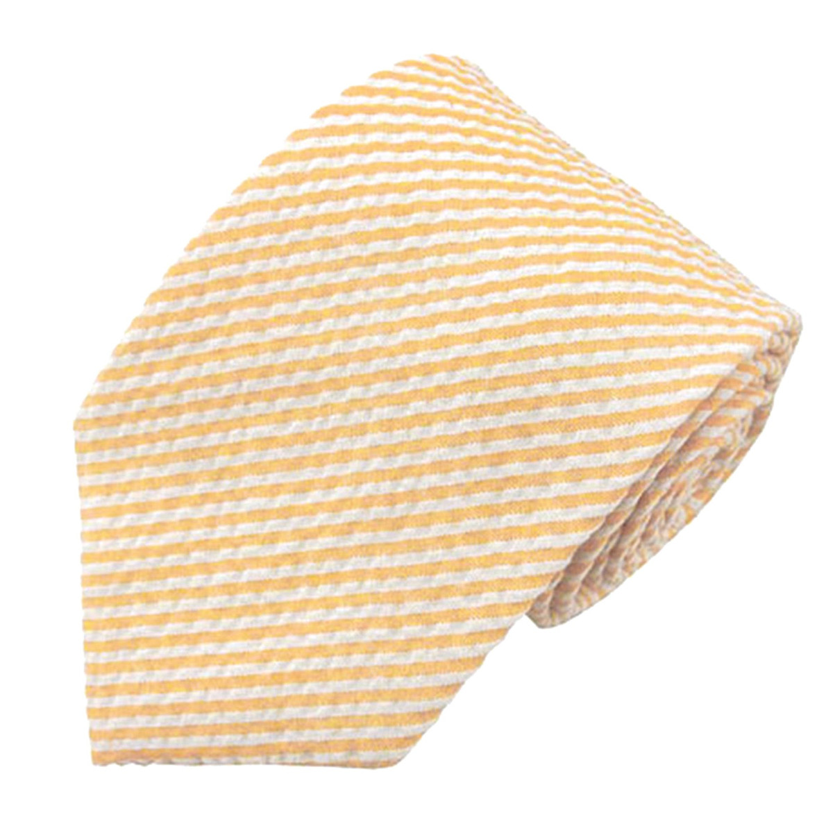 Seersucker Striped Tie - Peach