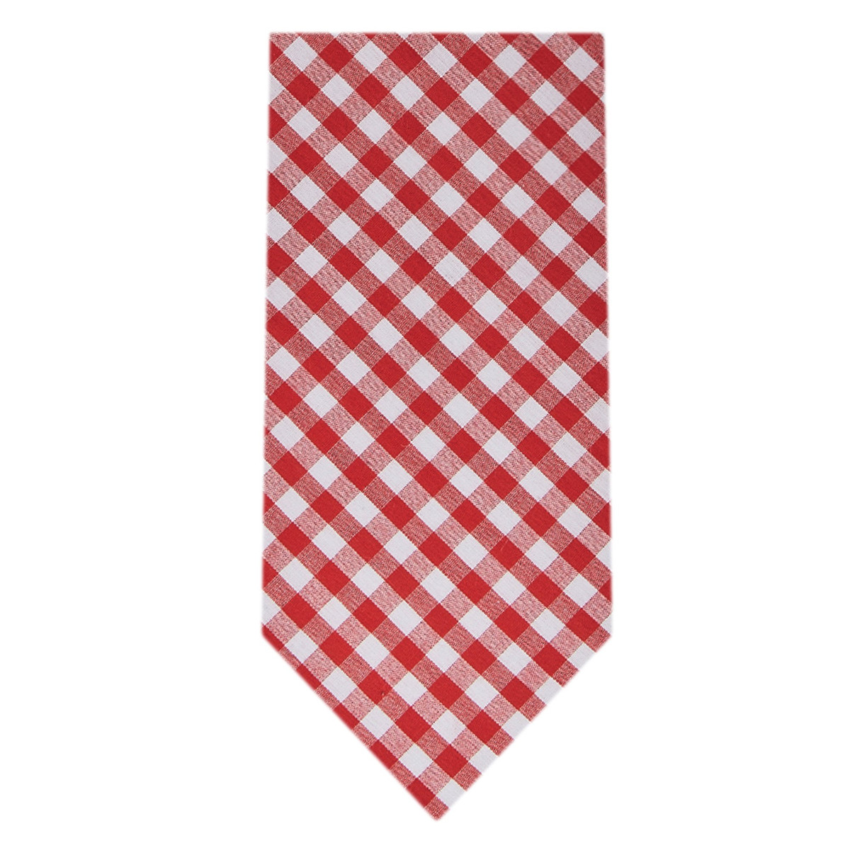 Men's Gingham Checkered Pattern Neck Tie - Red