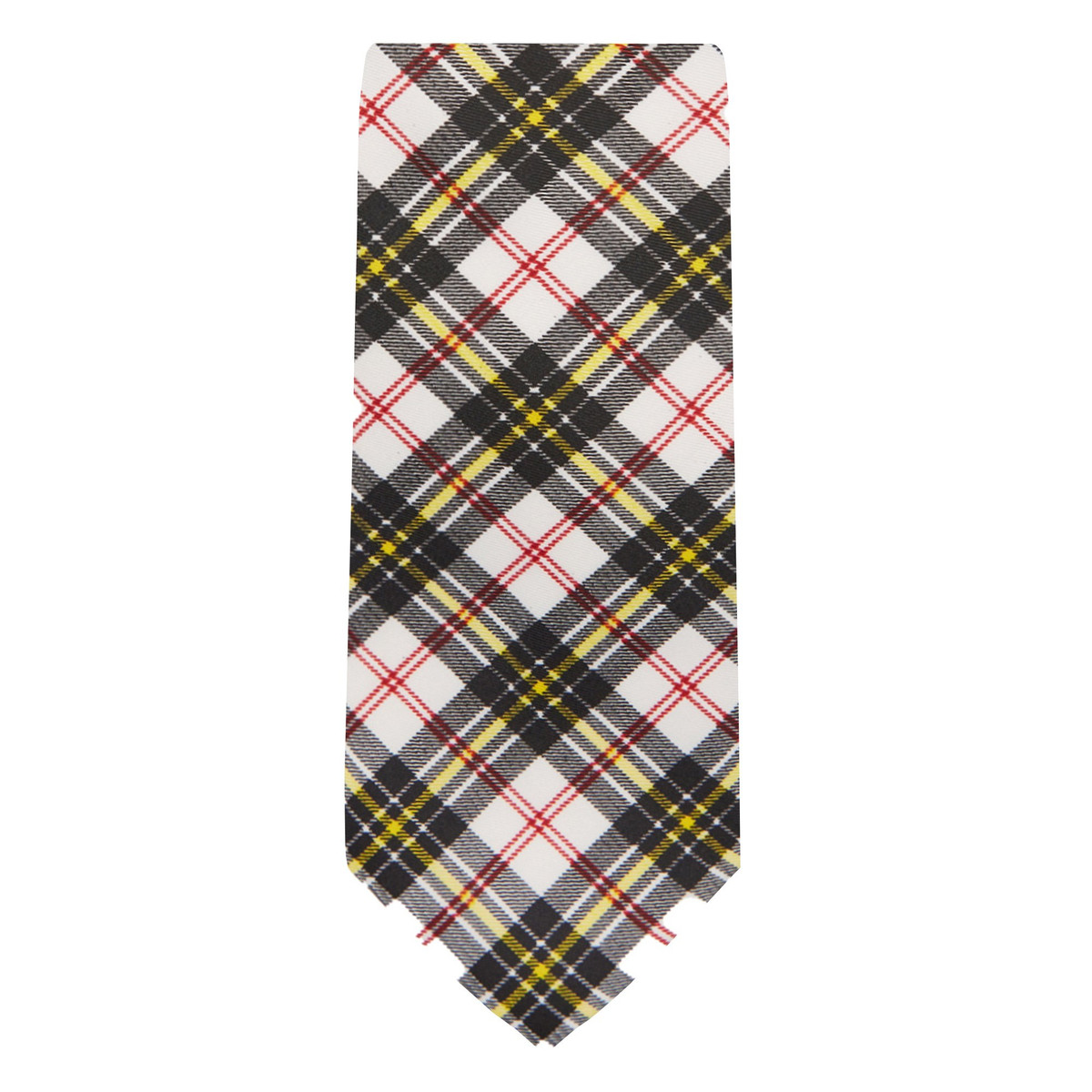Men's Royal Tartans Plaid MacPherson Neck Tie - Black White