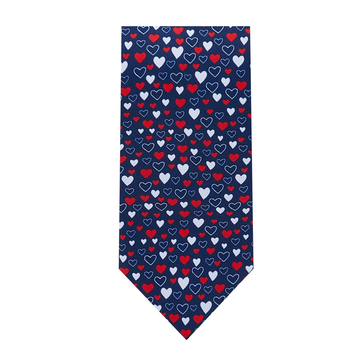 Men's Happy Valentine's Day Mini Hearts Sprinkle Design Neck Tie - Navy Blue