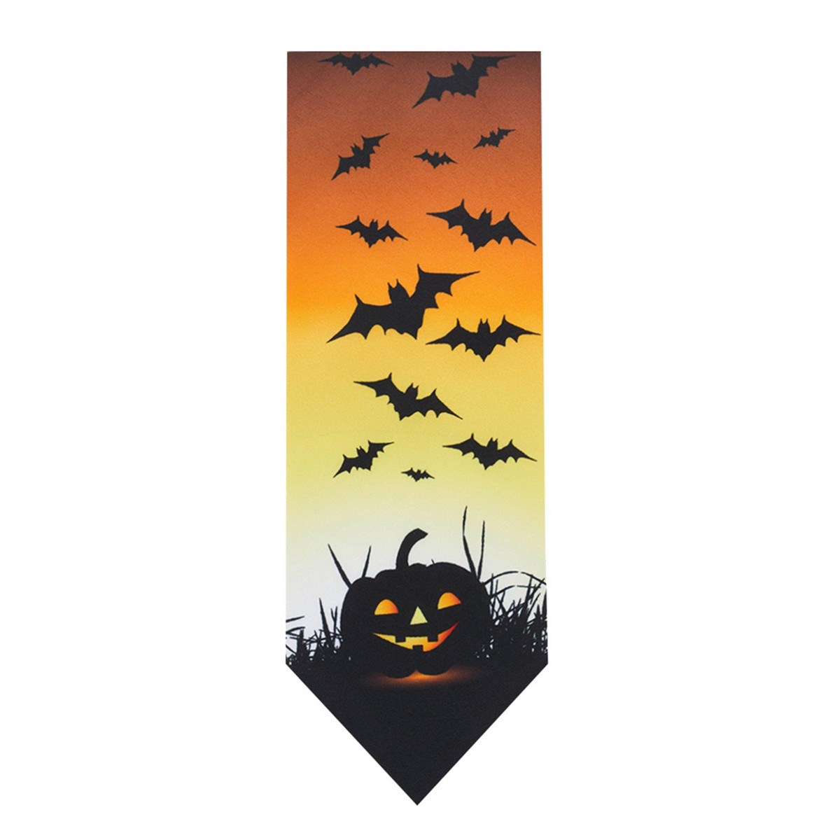 Men's Jack-O'-Lantern Pumpkin Bats Happy Halloween Neck Tie - Yellow