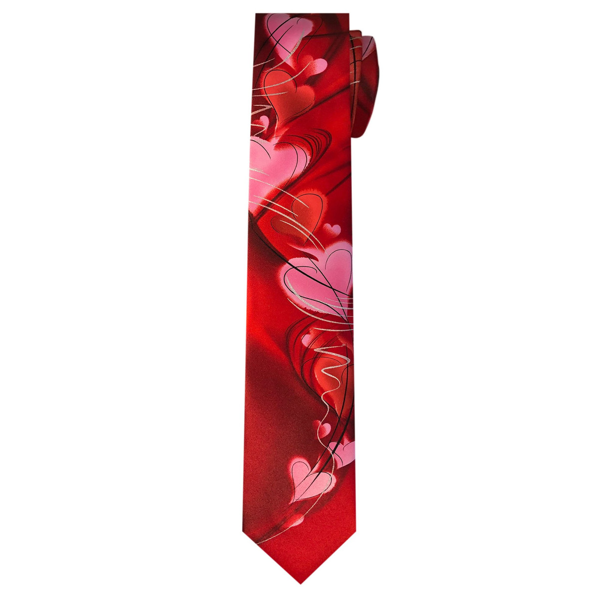 Jerry Garcia Men's Valentine's Day Love Neck Tie - Rosewood Red