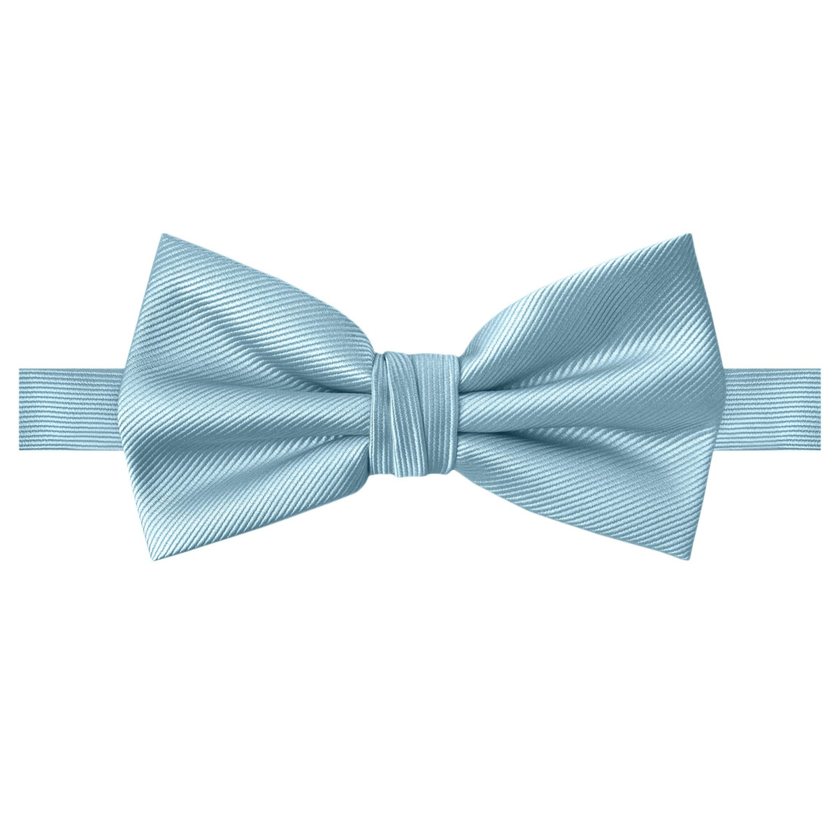 Silk Blend Banded Solid Bow Tie - Sky Blue