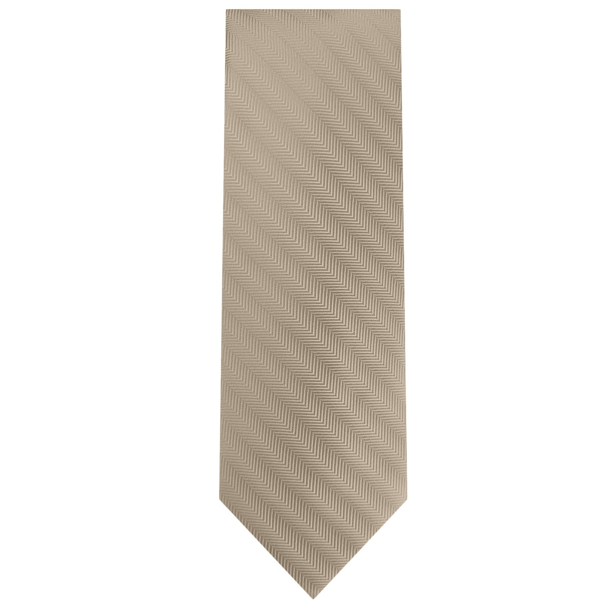 Silk Blend Chevron Tie - Biscotti