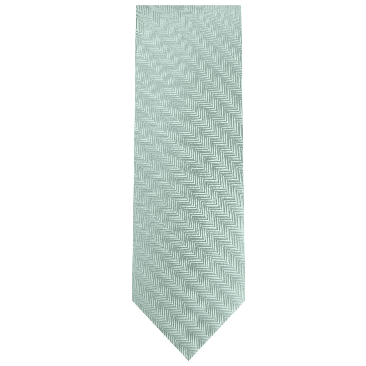 Silk Blend Chevron Tie - Sage Mist