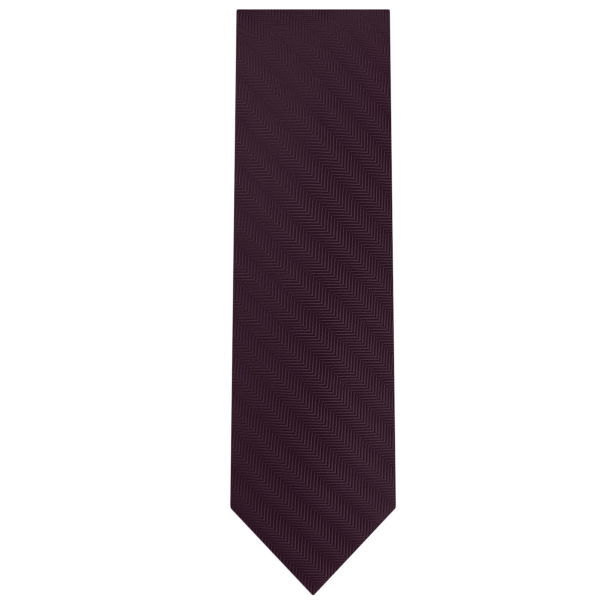 Silk Blend Chevron Slim Tie - Bordeaux