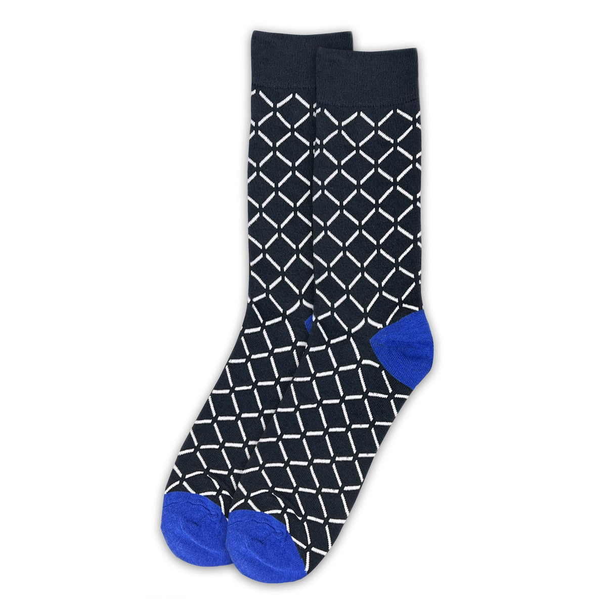 Diamond Lines Crew Socks - Black