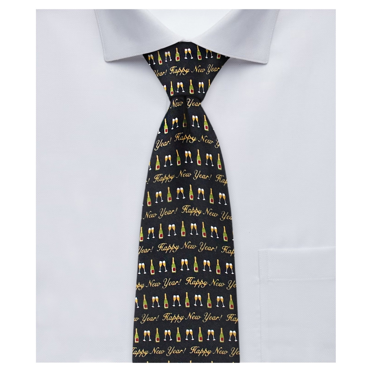 Happy New Year Zipper Tie