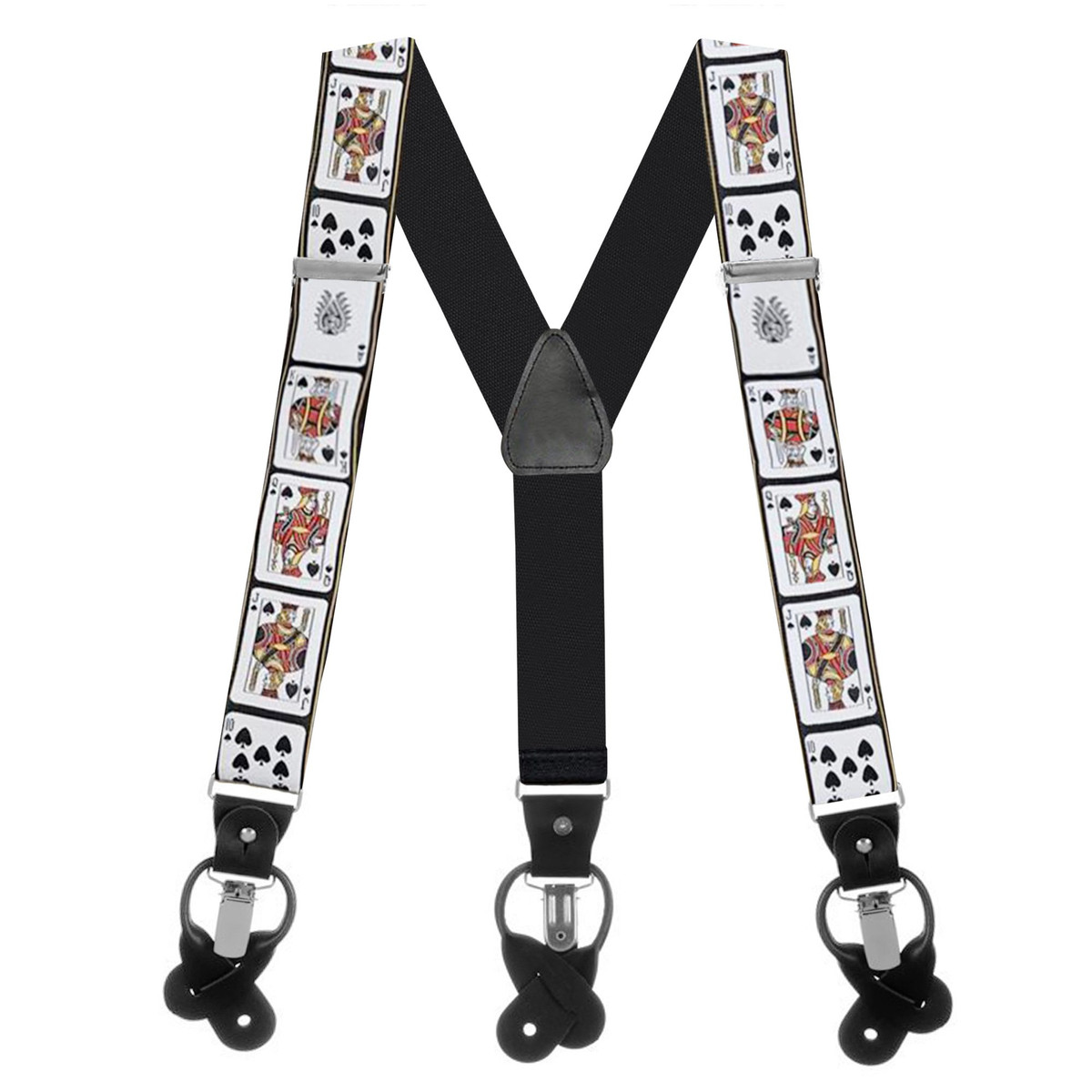 Cards Suspenders - Black White