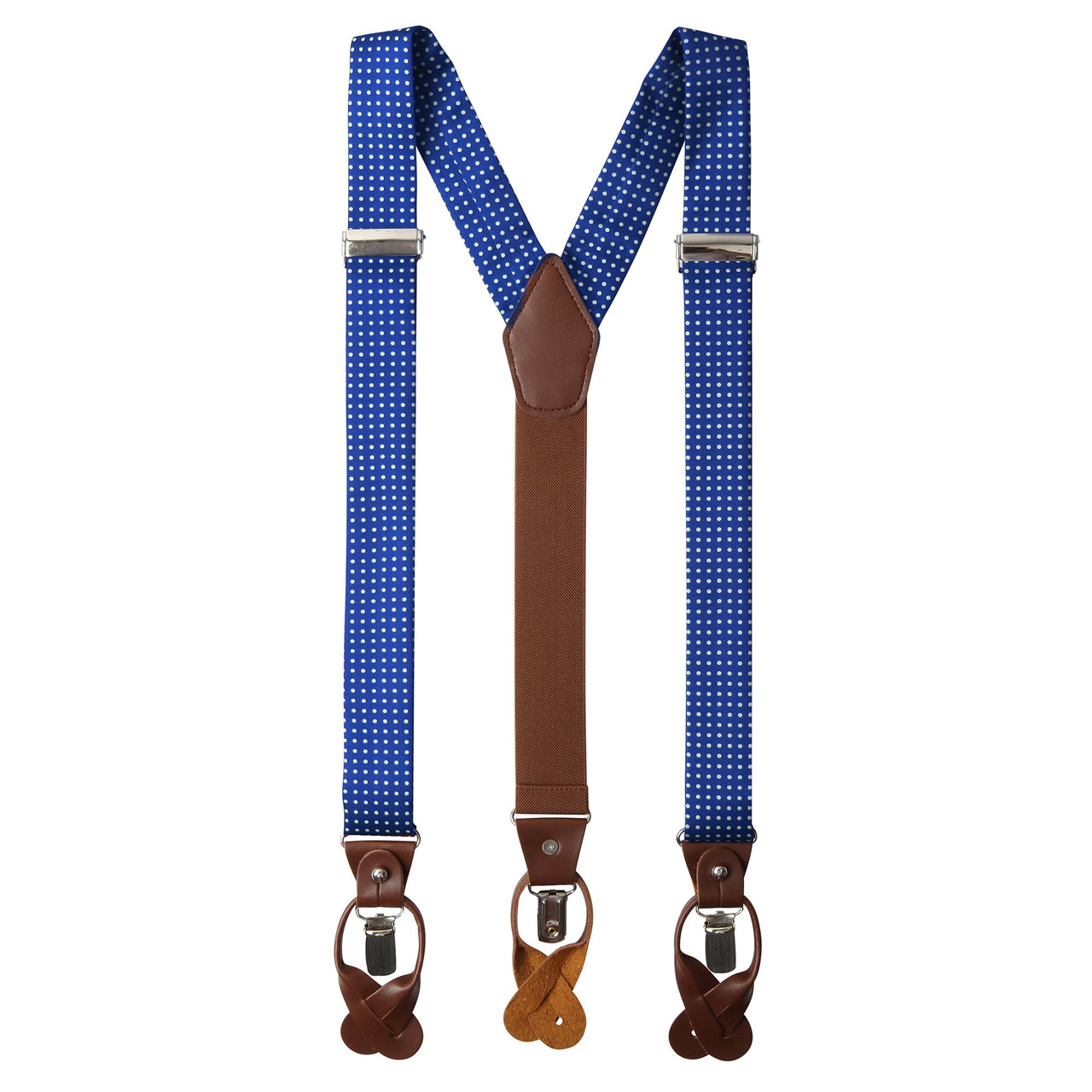 Polka Dot Suspenders - Royal Blue