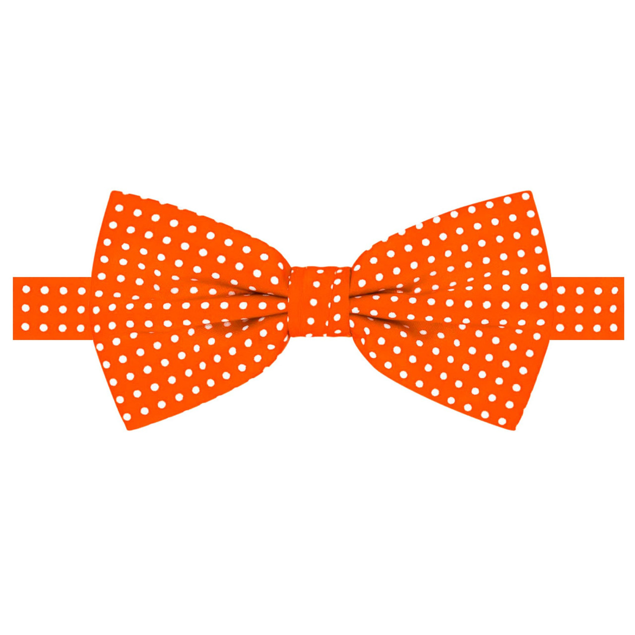 Banded Polka Dot Bow Tie - Orange