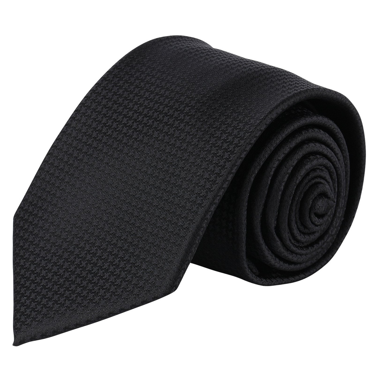 Men's Tone on Tone Houndstooth Neck Tie - Black