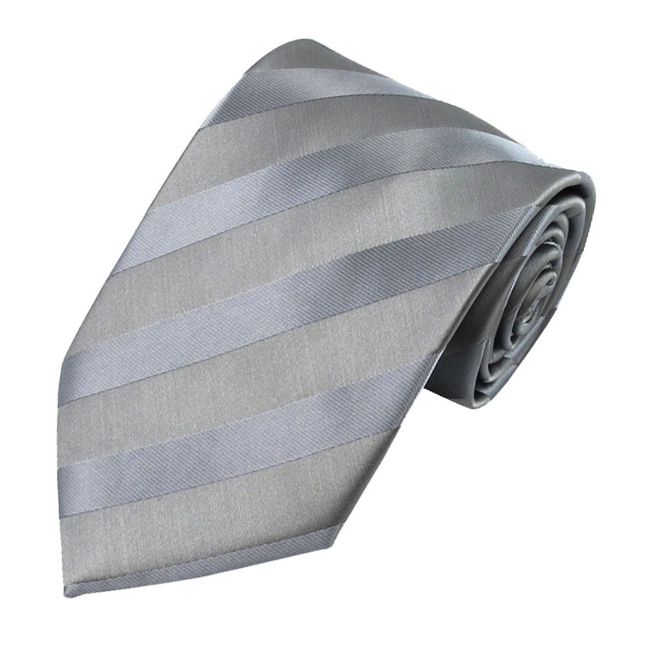 Kid's Tonal Stripe Tie - Gray