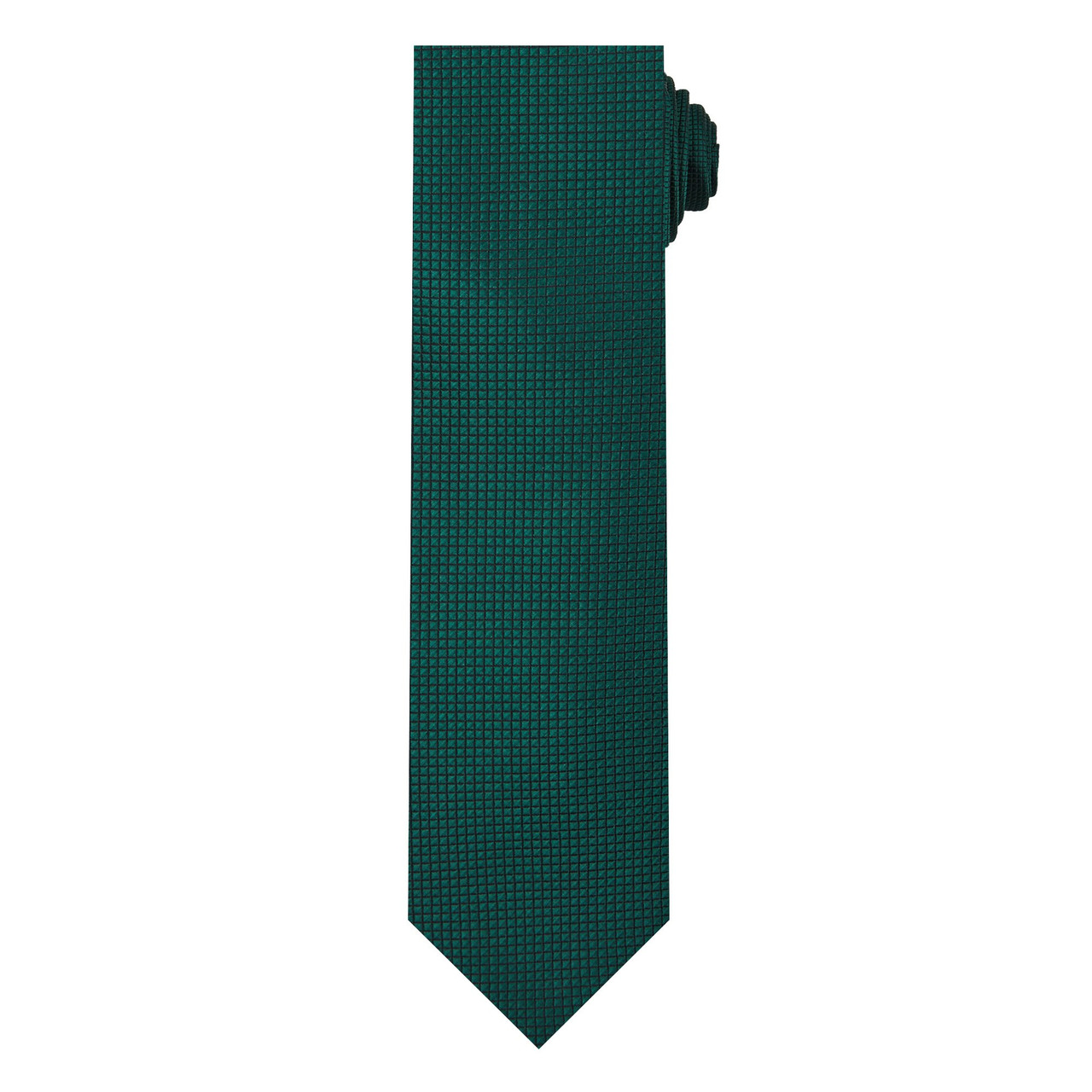 Kid's Woven Mini Squares Tie - Hunter Green