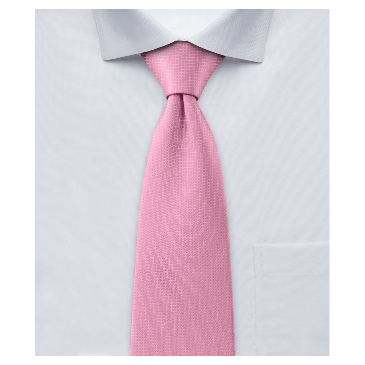 Woven Mini Squares Tie - Pink