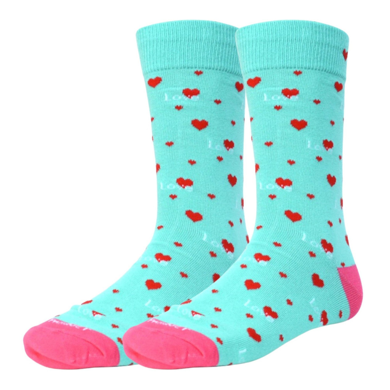 ThisWear Mens Valentines Gifts Candy Heart Sock Wife Gifts for Husband  Gifts 1-Pair Novelty Crew Socks 