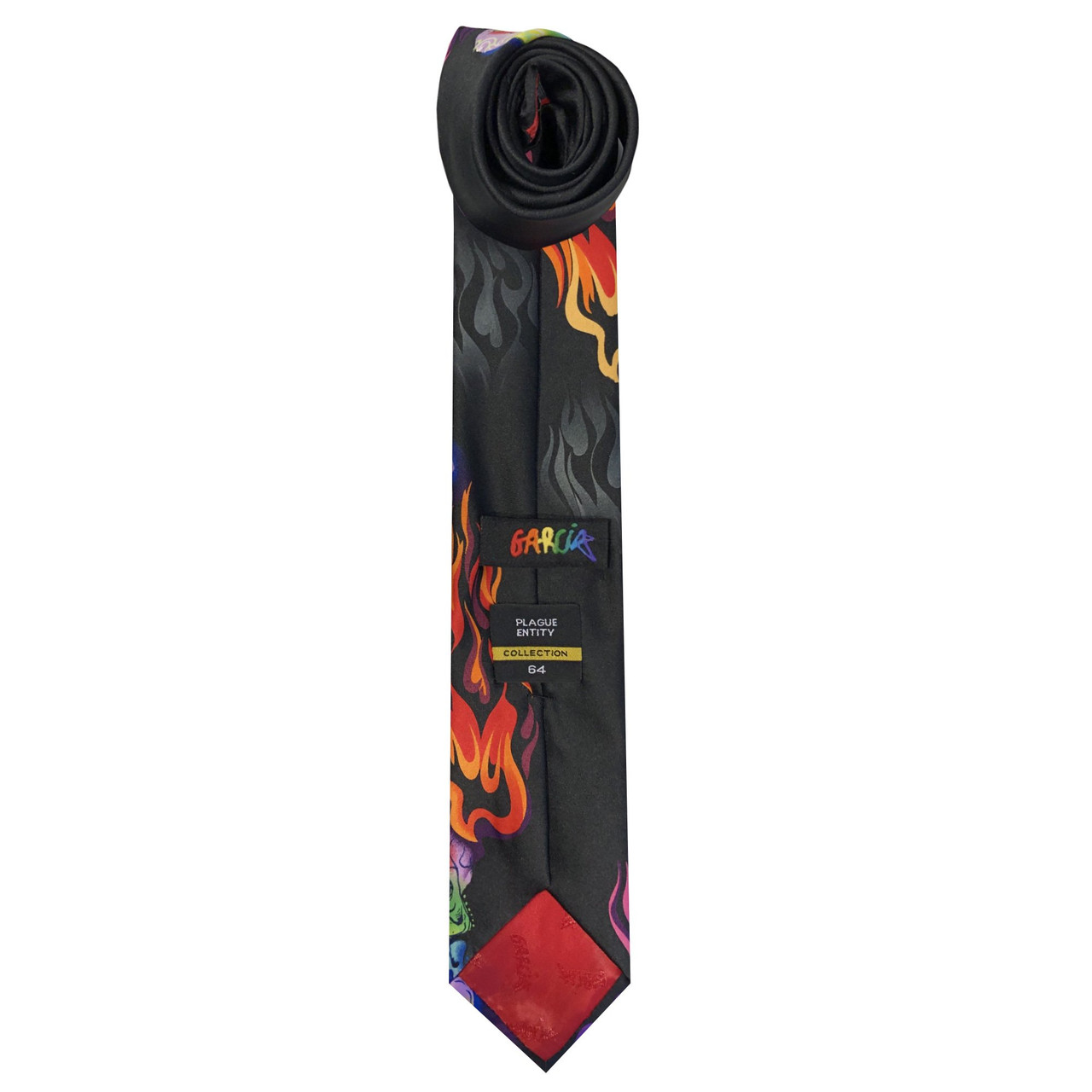 Jerry Garcia Men's 'Plague Entity' Skull Psychedelic Art Neck Tie - Halloween & Costume Party Tie