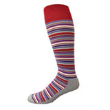 Men's Magenta Striped Knee High Socks