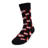 Men's Fire Dice Pattern Crew Novelty Socks - Black