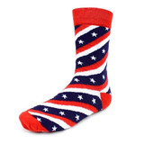 Men's U.S.A. Flag Of America Stars Stripes Crew Novelty Socks - Red White Blue