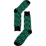 Men's St. Patrick's Day Shamrock Clover Grid Crew Novelty Socks