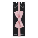 Men's Tone on Tone Corded Pre-Tied Bow Tie - Bridal Pink