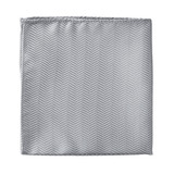 Men's Tone on Tone Herringbone Pocket Square - Silver