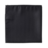 Men's Tone on Tone Herringbone Pocket Square - Black