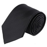 Men's Tone on Tone Herringbone Slim Neck Tie - Black