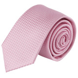 Boys Tone on Tone Houndstooth Neck Tie - Bridal Pink