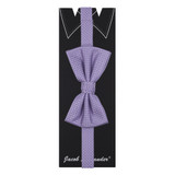 Men's Tone on Tone Houndstooth Pre-Tied Bow Tie - Lavender