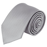 Men's Tone on Tone Houndstooth Slim Neck Tie - Silver