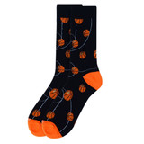 Men's Basketball Court Premium Crew Novelty Socks - Black