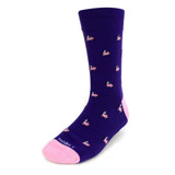 Men's Flying Pigs Pattern Premium Crew Novelty Socks - Plum