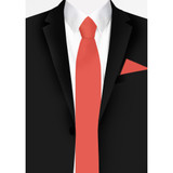 Men's Coral Slim Solid Color Necktie