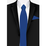 Men's Pre-Tied Zipper Solid Color Necktie - Royal Blue