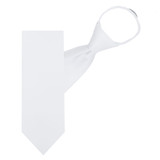 Solid Zipper Tie - White