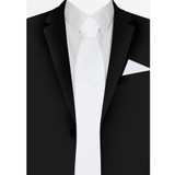 Men's Pre-Tied Zipper Solid Color Necktie - White