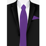 Men's Pre-Tied Zipper Solid Color Necktie - Purple