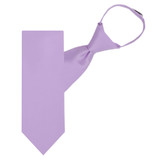 Men's Pre-Tied Zipper Solid Color Necktie - Lavender