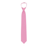 Men's Pre-Tied Zipper Solid Color Necktie - Carnation Pink