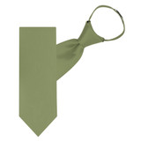 Men's Pre-Tied Zipper Solid Color Necktie - Olive Green
