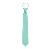 Men's Pre-Tied Zipper Solid Color Necktie - Aqua Blue