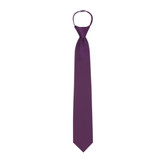 Men's Pre-Tied Zipper Solid Color Necktie - Eggplant