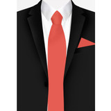 Men's Pre-Tied Zipper Solid Color Necktie - Coral