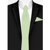 Men's Pre-Tied Zipper Solid Color Necktie - Honeydew