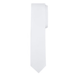 Men's White Skinny Solid Color Necktie