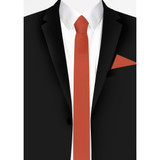 Men's Rust Skinny Solid Color Necktie