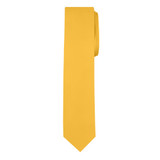 Men's Canary Yellow Skinny Solid Color Necktie